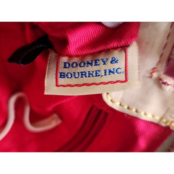 Dooney & Bourke Vtg Y2K Pink Canvas Monogram Leather Strap Crossbody Bag - Picture 9 of 13